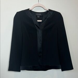 St. John Black Jacket with Satin Accents